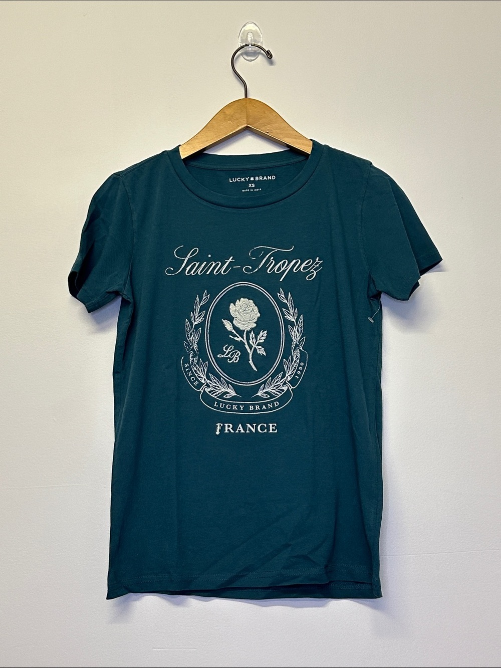 Lucky Brand Teal Saint-Tropez Graphic Tee size XS